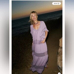 Free People Dream On Lace Ruffles Maxi Dress